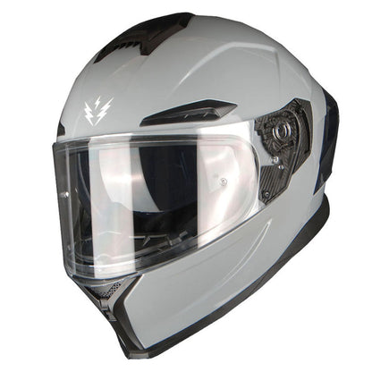 Motorcycle Helmet Full-Face Dual-Visor Shell with Clear Outer Shield, Smoked Inner Visor, Nine Colors and S-XL Sizes