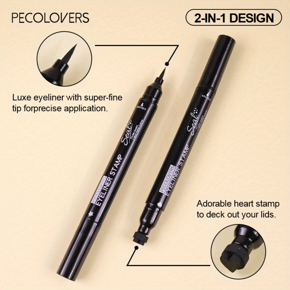 Winged Eyeliner Stamp Pen Set Double-Ended 8 Wing Styles Waterproof Quick-Dry Liquid Liner, for Makeup, Travel and Everyday Vanity Use