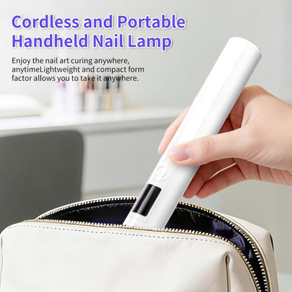 French Manicure Nail Stamper LED Lamp Kit, 4-Head Portable Rechargeable DIY Nail Art Tool with Nail Sticker
