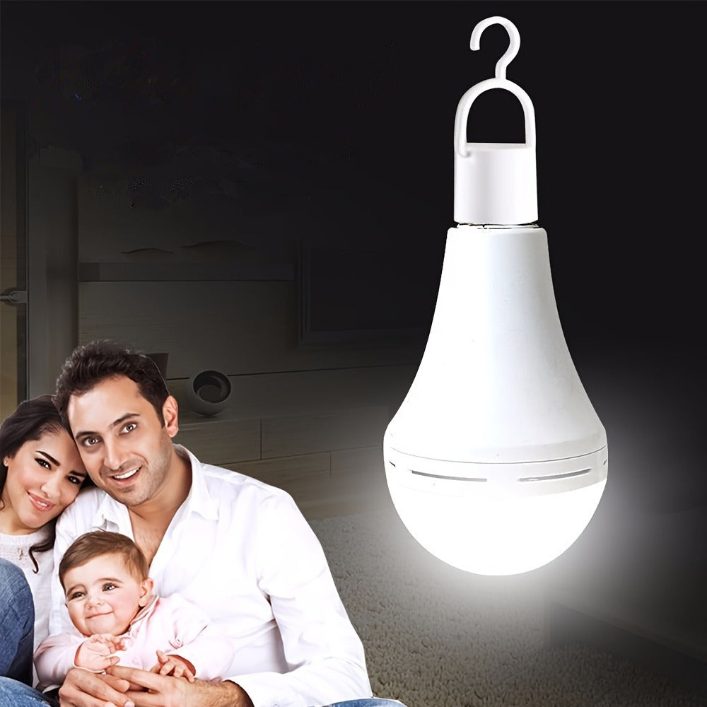 Rechargeable Emergency LED Light Bulb 12W 6500K 2000mAh with Polished Metal Finish for Home, Desk and Accent Lighting