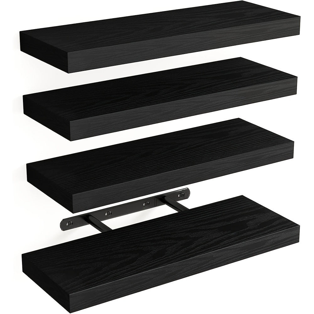 Floating Shelves for Wall 4pcs 15.8in – Wall Mounted Shelf with Invisible Bracket for Bathroom, Living Room, Bedroom, Kitchen