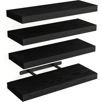 Floating Shelves for Wall 4pcs 15.8in – Wall Mounted Shelf with Invisible Bracket for Bathroom, Living Room, Bedroom, Kitchen