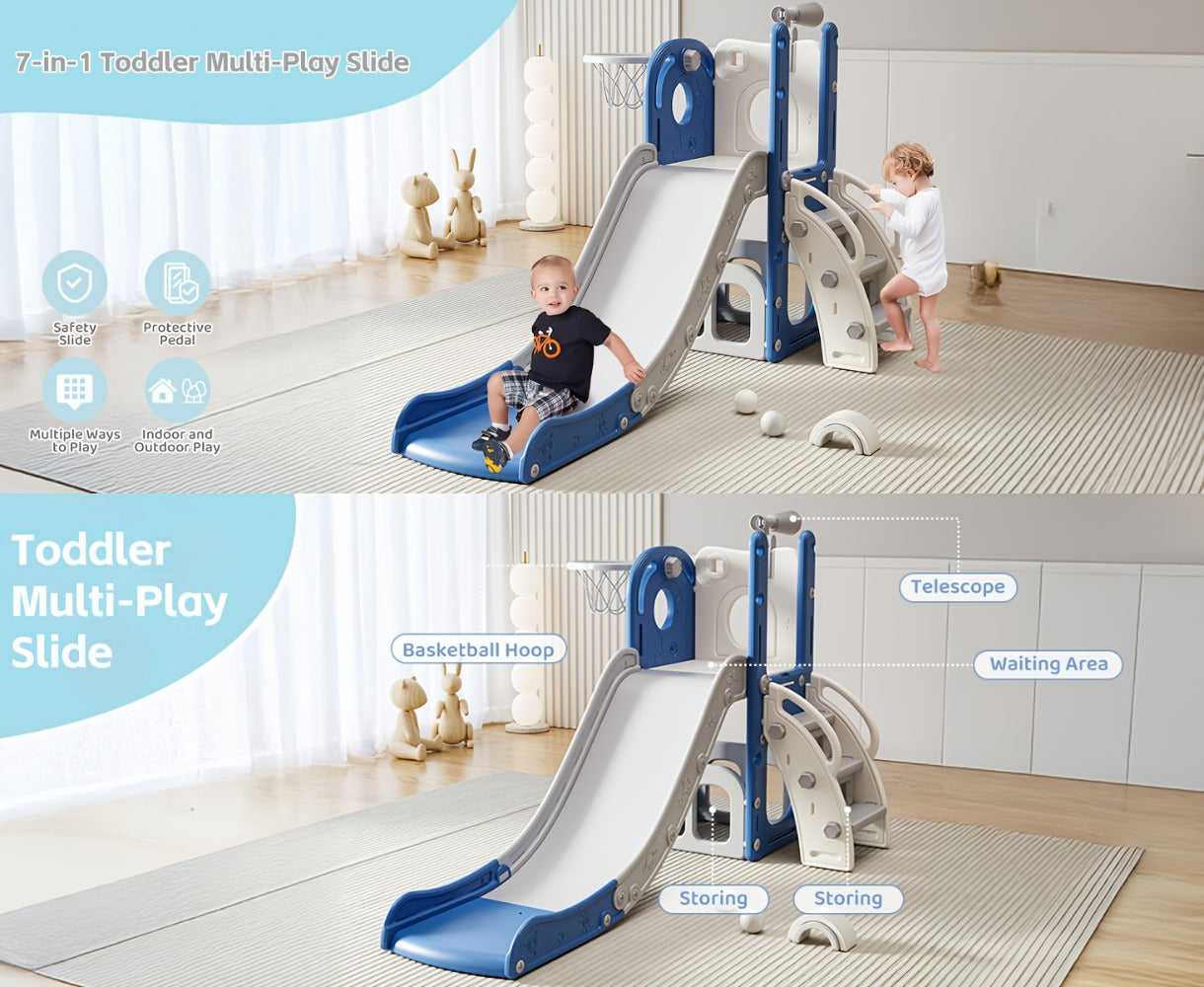 Toddler Slide & Climber Playset L-Shaped Indoor Outdoor Playground with the Listed Color, Size or Set Options for Everyday Use
