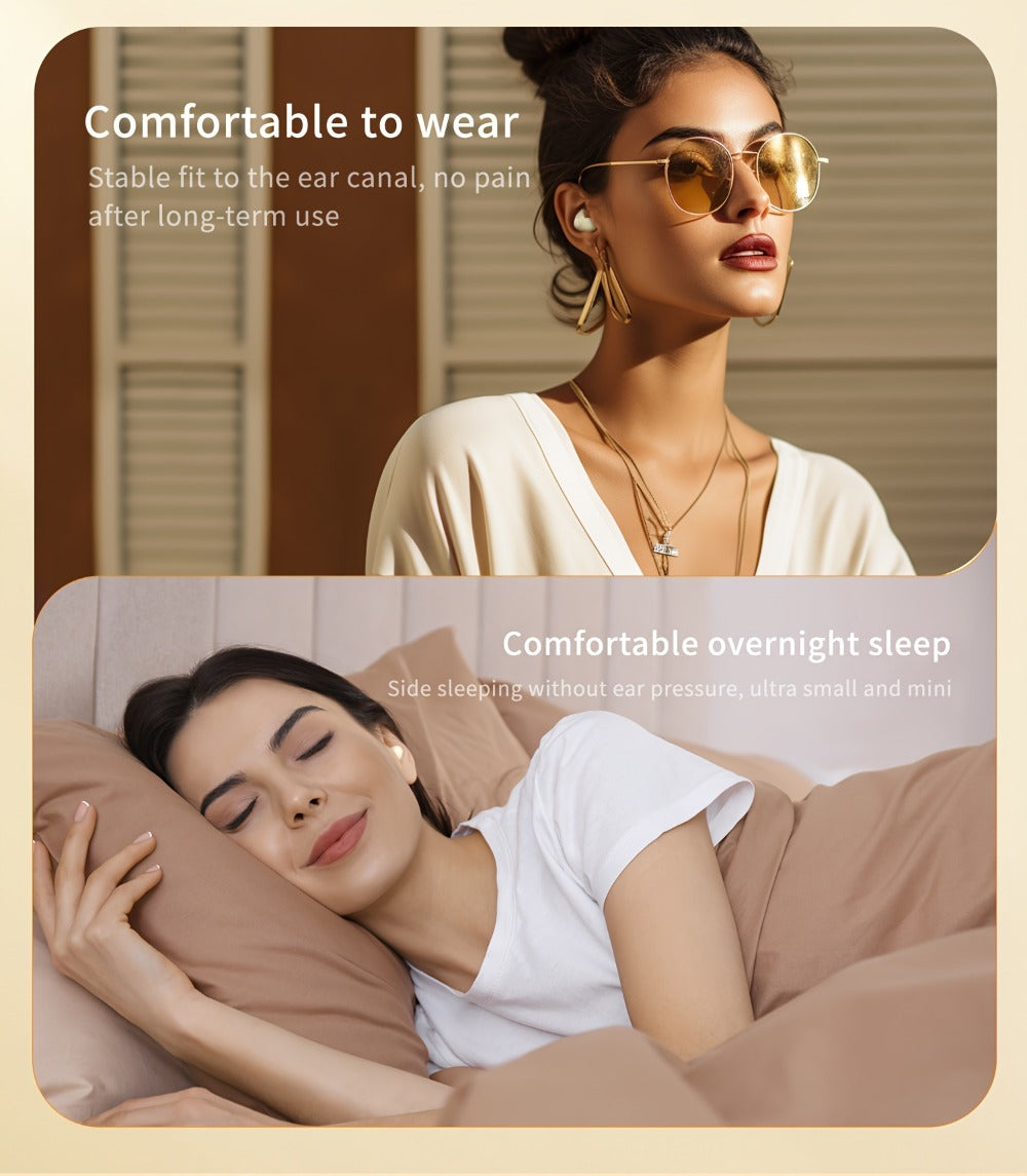 2-in-1 Wireless Earphones Couples Shared Audio Long Battery Life Clear Sound TV Movies for Bedside Audio, Alarms and Room Entertainment