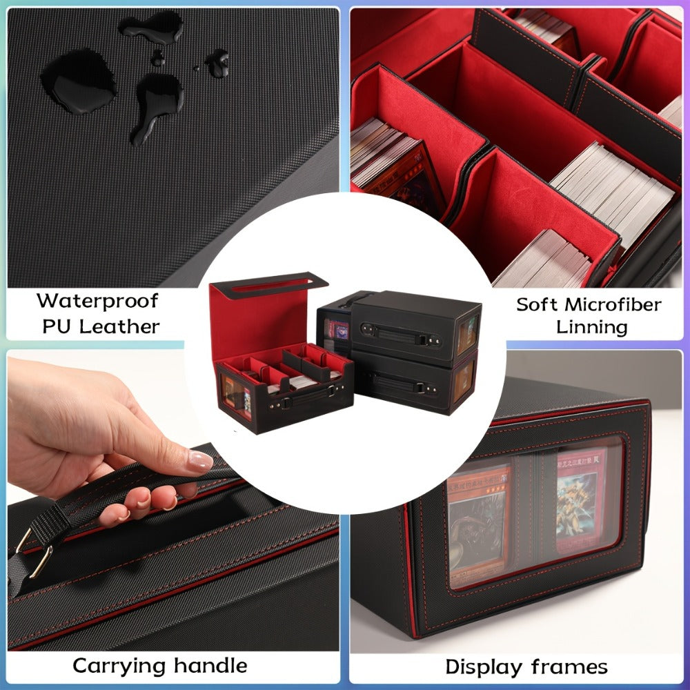 5-in-1 Card Storage Box 400+ Cards – Detachable Sports Card Organizer Display Case for Pokemon MTG Baseball Football TCG Trading Cards