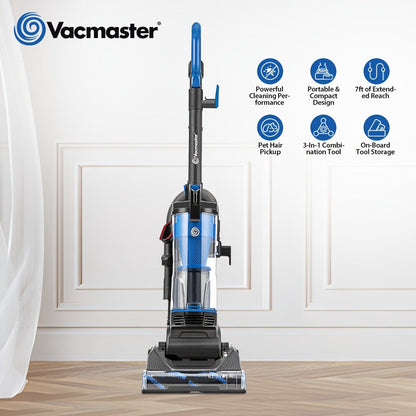 Vacmaster UC0501 Bagless Upright Vacuum Cleaner with 1150W Motor, Cyclone Filtration and 17-Foot Cord
