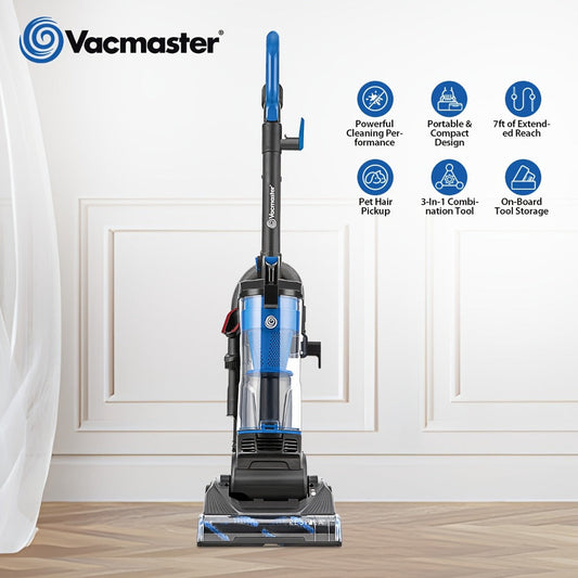 Vacmaster UC0501 Bagless Upright Vacuum Cleaner with 1150W Motor, Cyclone Filtration and 17-Foot Cord