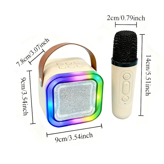Karaoke Speaker Set with 2 Wireless Microphones & 1200mAh Battery – 3-Piece Portable KTV Party Bundle, Perfect Gift for Family Gatherings