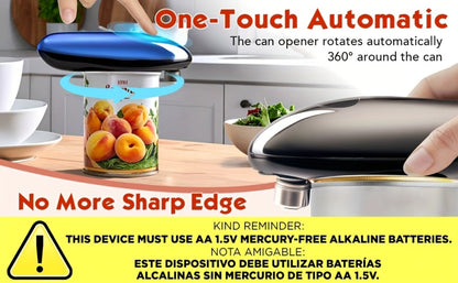 Kitchen Expert Battery Can Opener with One-Touch Control, Circular Rim Operation and Four Colors
