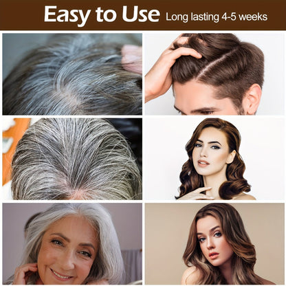 Herbal Hair Dye Shampoo 3-in-1 with Plant Squalene 2pcs 16.91oz, Instant Gray Hair Coverage, Natural Color in Minutes