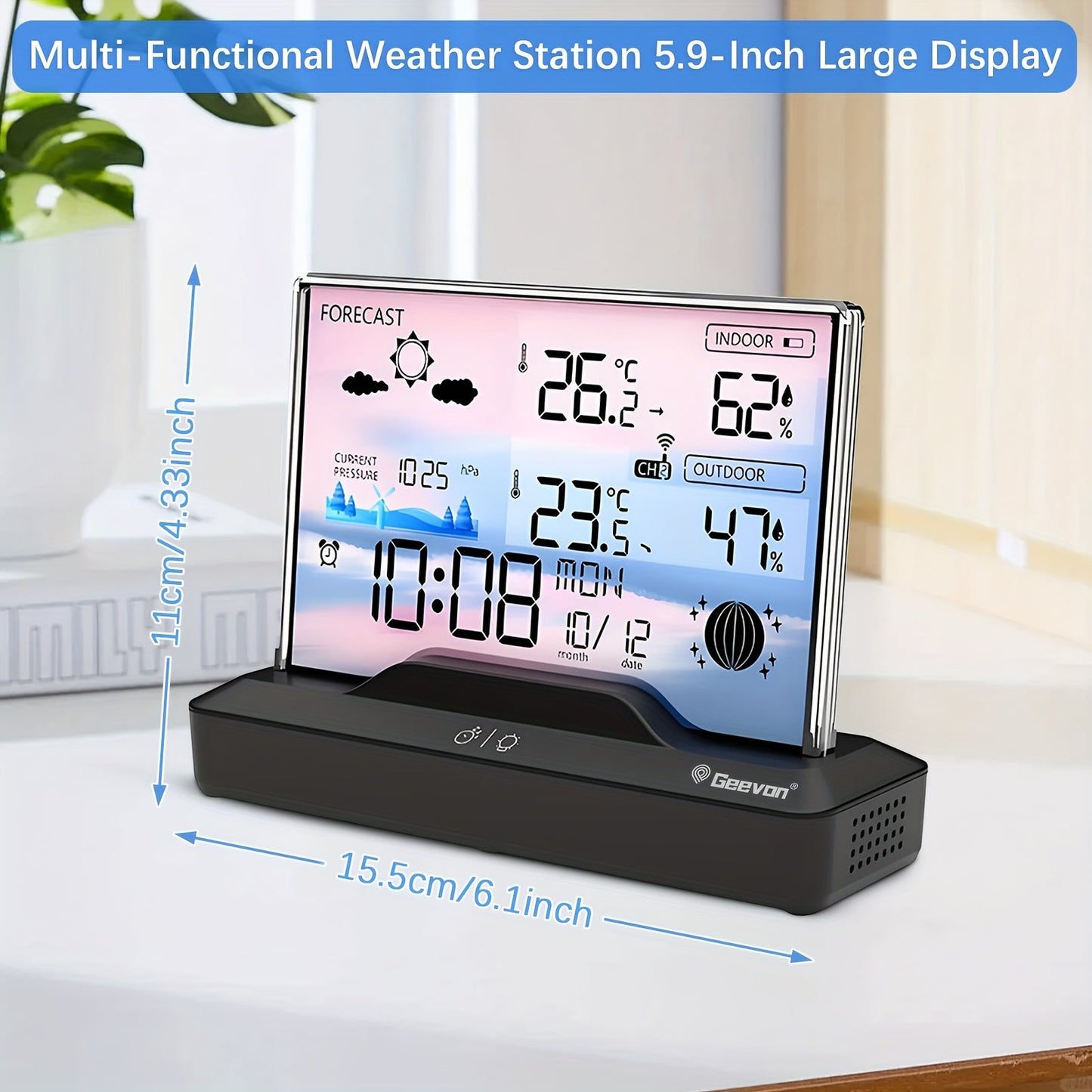 Weather Station | Wireless Indoor Outdoor Barometer Forecast Alarm