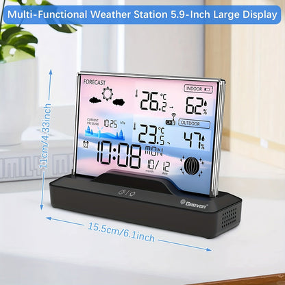 Weather Station | Wireless Indoor Outdoor Barometer Forecast Alarm
