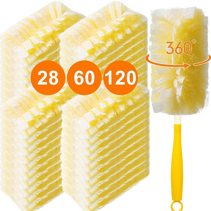 Duster Refills 360 Degree Electrostatic Microfiber Disposable Dusting Refills with Handle for Entryways, Bedrooms and Living Spaces