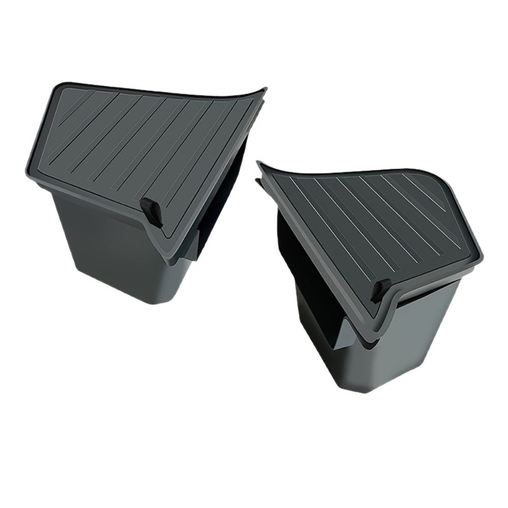 Car Trunk Organizer Side Storage Boxes for Tesla Model Y Juniper 2025 with Left/Right Black TPE Bins and Lids