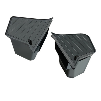 Car Trunk Organizer Side Storage Boxes for Tesla Model Y Juniper 2025 with Left/Right Black TPE Bins and Lids