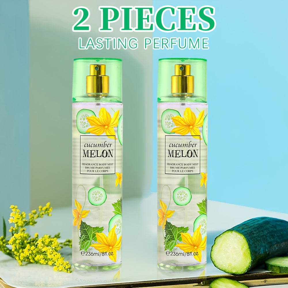 Two-Piece Fruit Scent Body Mist Set, 8 fl oz / 236ml Bottles in Nine Exact Matching Scent Options