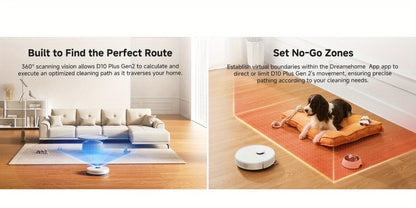Dreame D10 Plus Gen 2 Self-Emptying Robot Vacuum & Mop Refurbished, 6000Pa Suction, 90-Day Base, LiDAR Navigation