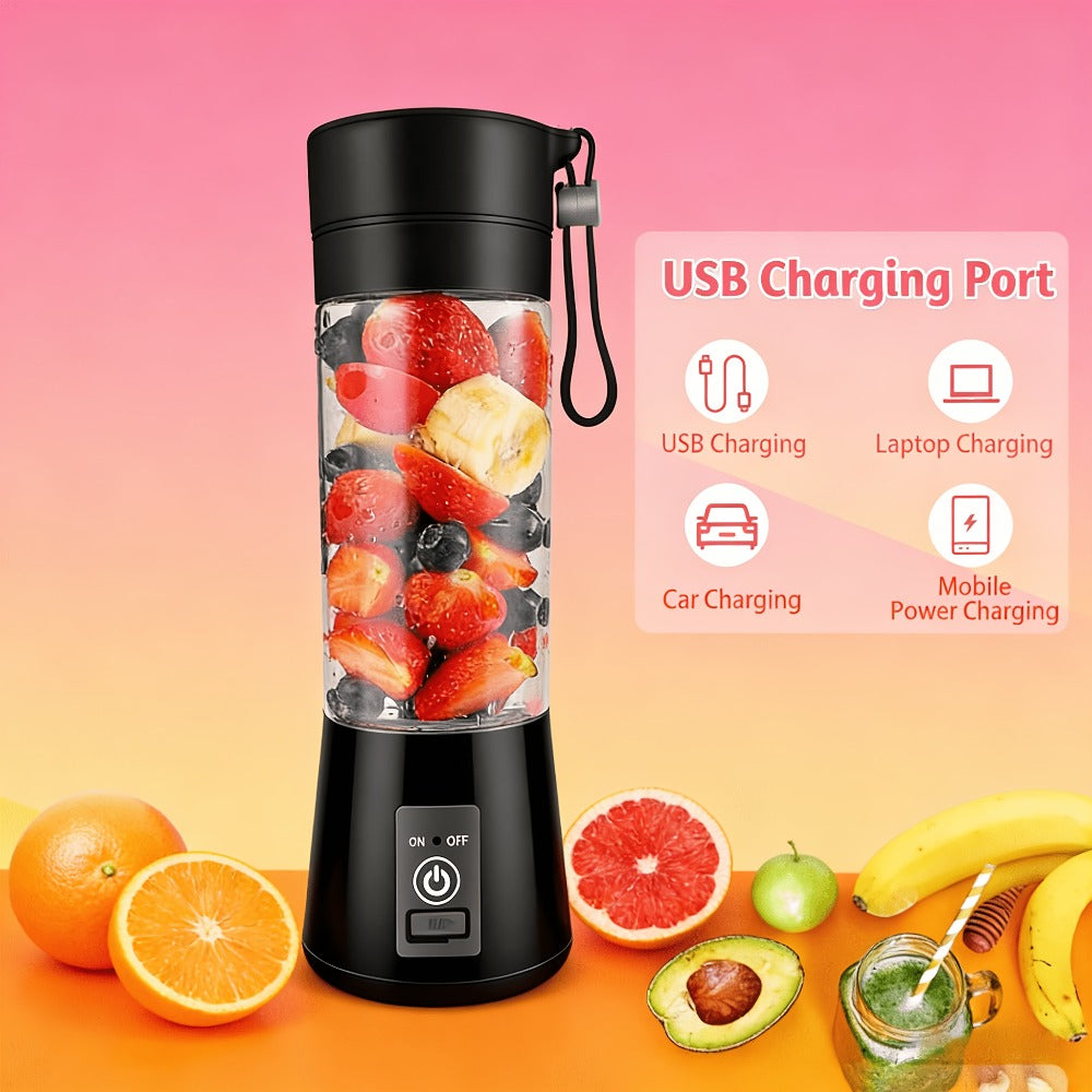 Mini Blender USB Rechargeable 380ml - 6-Blade 22000RPM High-Speed Portable Blender Cup, 304 Stainless Steel