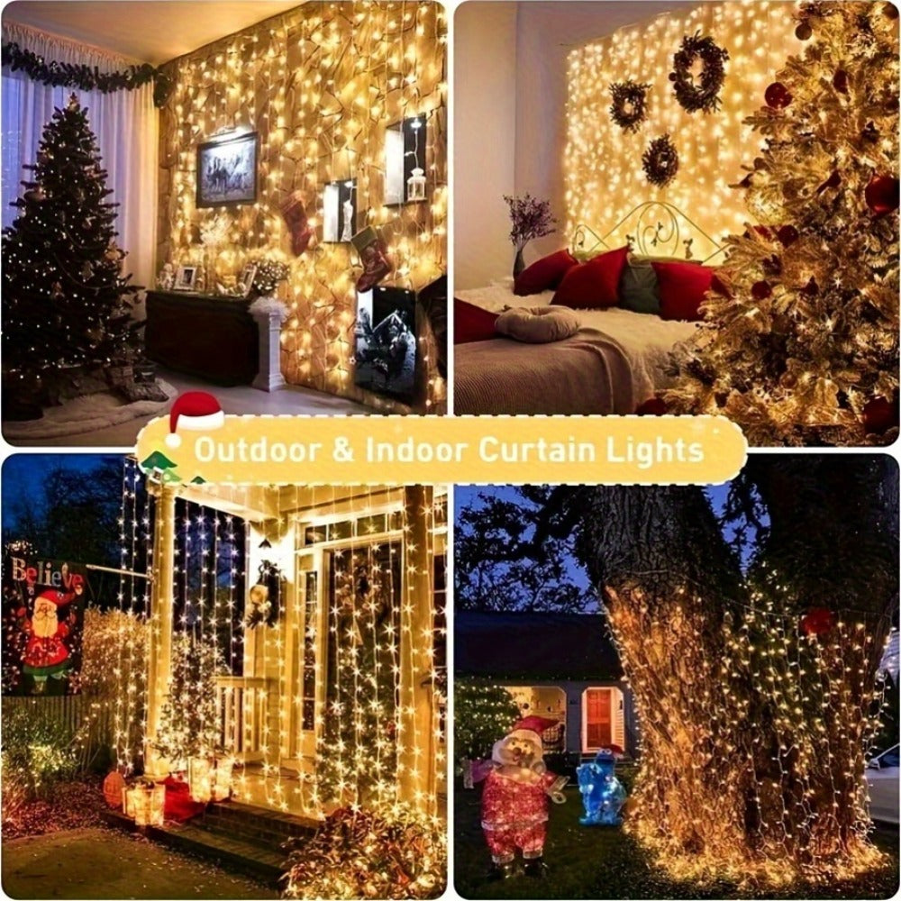 1000 LED 328ft Fairy String Lights Outdoor - White Twinkle Gypsophila Style, 8 Modes, Flexible Wire for Garden