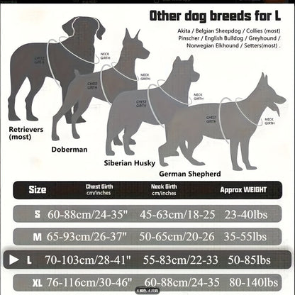 Tactical-Style Dog Harness with Top Handle and Front Ring in Five Colors and S-to-XL Sizes
