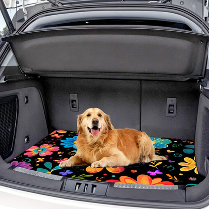 Car Cargo Mat Anti-Slip with Floral Pattern – Universal Trunk Liner Pad for Pets & Dogs, High Temperature Resistant