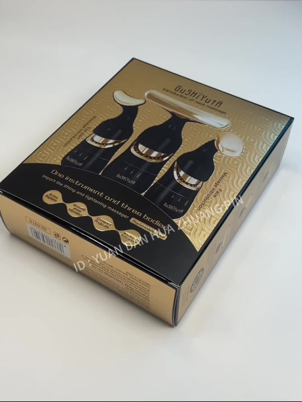 Facial Massager 3-in-1 with Interchangeable Heads for Face Neck Eyes for Home or Salon Spa Use
