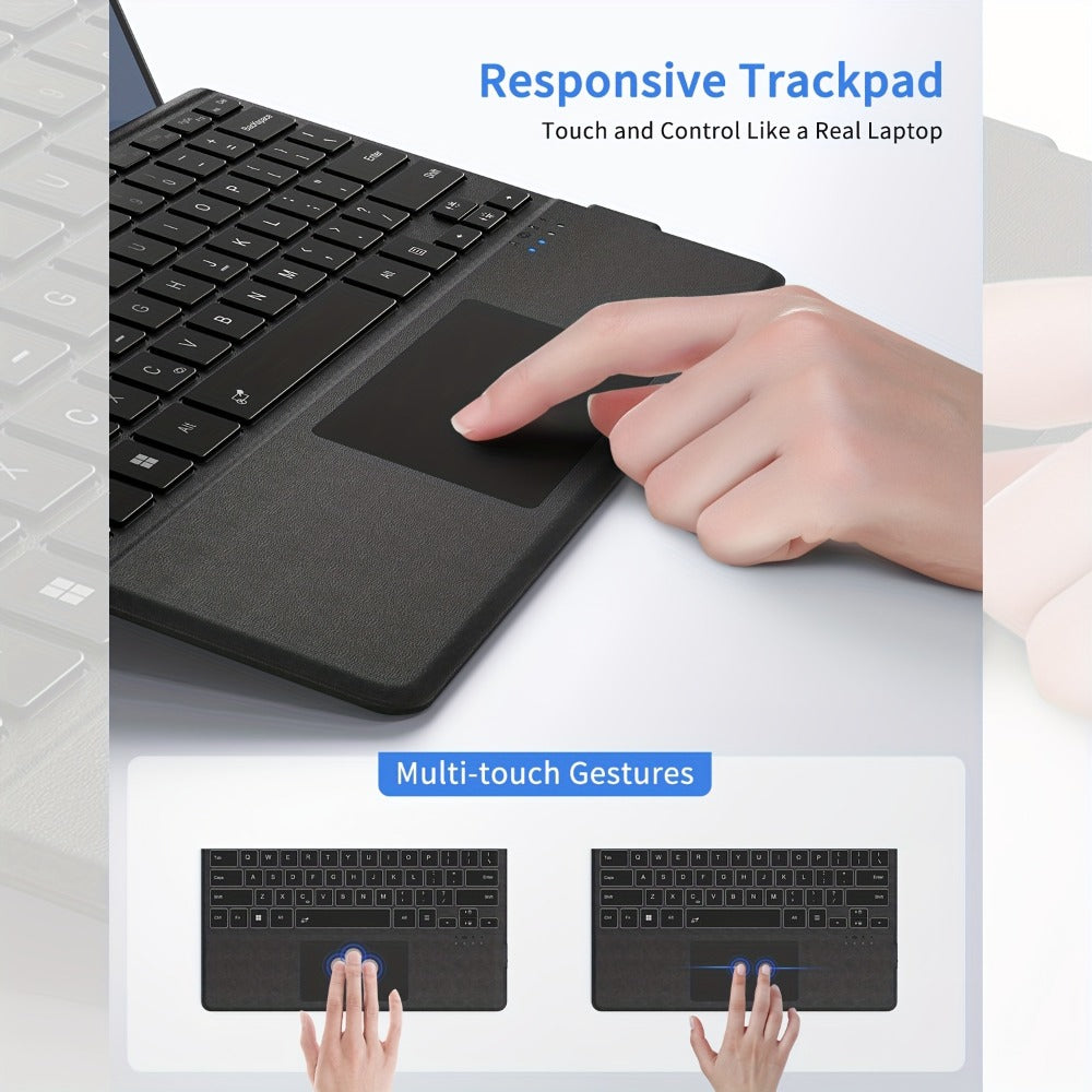 Surface Pro Keyboard with 7-Color Backlit Touchpad Ultra-Slim Bluetooth Wireless 15M Rechargeable 750mAh Type Cover for Microsoft Surface