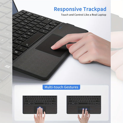 Surface Pro Keyboard with 7-Color Backlit Touchpad Ultra-Slim Bluetooth Wireless 15M Rechargeable 750mAh Type Cover for Microsoft Surface