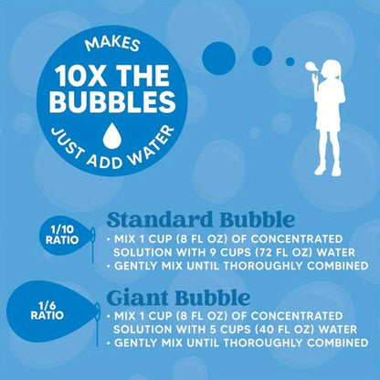 64oz Bubble Solution Refill 2-Pack Concentrate, Makes 5 Gallons, Compatible with Bubble Machines