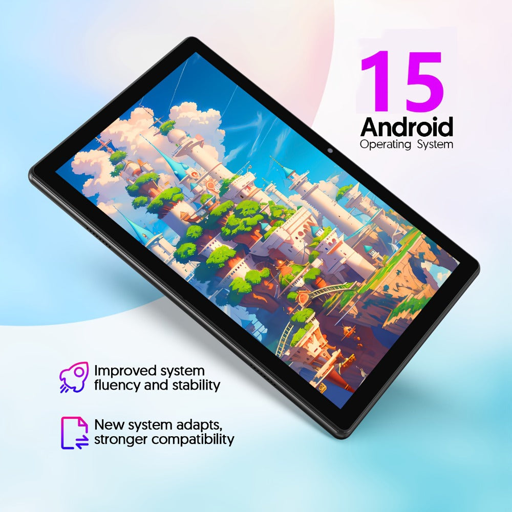 Android Tablet 10-Inch 2-in-1 with Android 15, 12GB Total RAM, 64GB Internal Storage and Keyboard Case