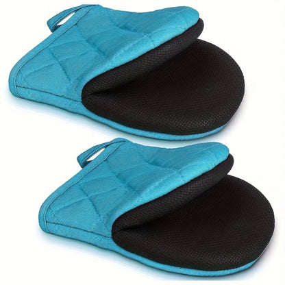 Oven Mitts 2 Pack Heat Resistant Kitchen Gloves – Multi-Ply Durable Cooking Baking Gloves Food for Grilling, Camping and Outdoor Meals