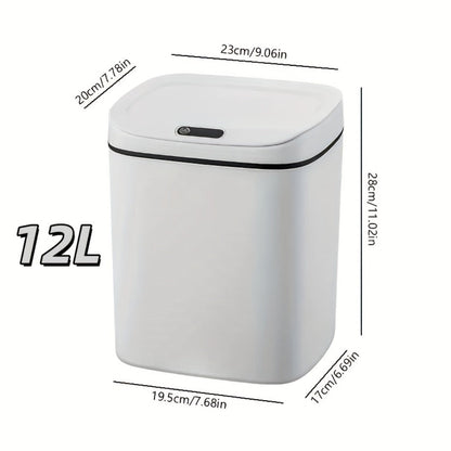 Motion-Activated Touchless Trash Can with Lid, Smart Sensor Waste Bin for Kitchen, Bathroom, Office & Home