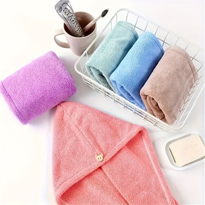 Microfiber Hair Towels 5 Pack - Super Coral Fleece Hair Wrap Towel Set, Bathroom Hair Drying Towels