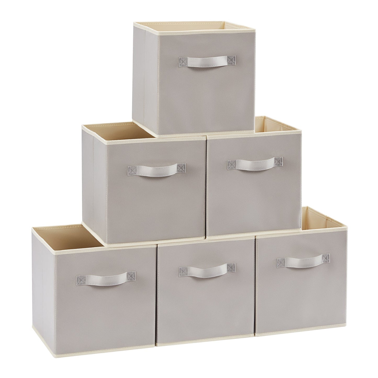 Collapsible Storage Cubes Set of 6 Foldable Fabric Bins Cube Storage Organizer Baskets for Laundry Rooms, Closets and Home Organization