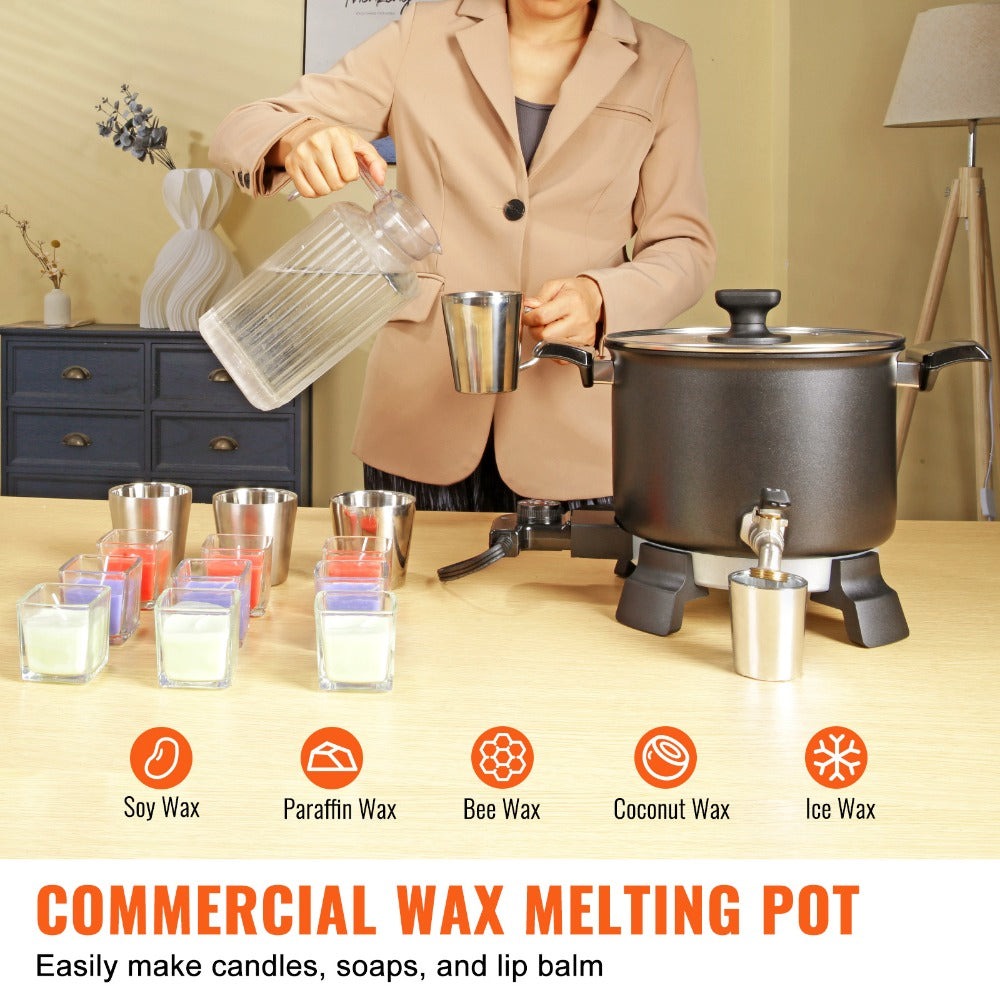 Wax Melter for Candle Making 5.5L Large Electric Wax Melting Pot with Easy Pour Spout, 1200W Fast Heating