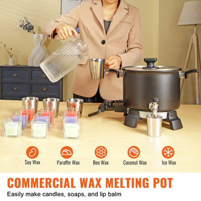 Wax Melter for Candle Making 5.5L Large Electric Wax Melting Pot with Easy Pour Spout, 1200W Fast Heating