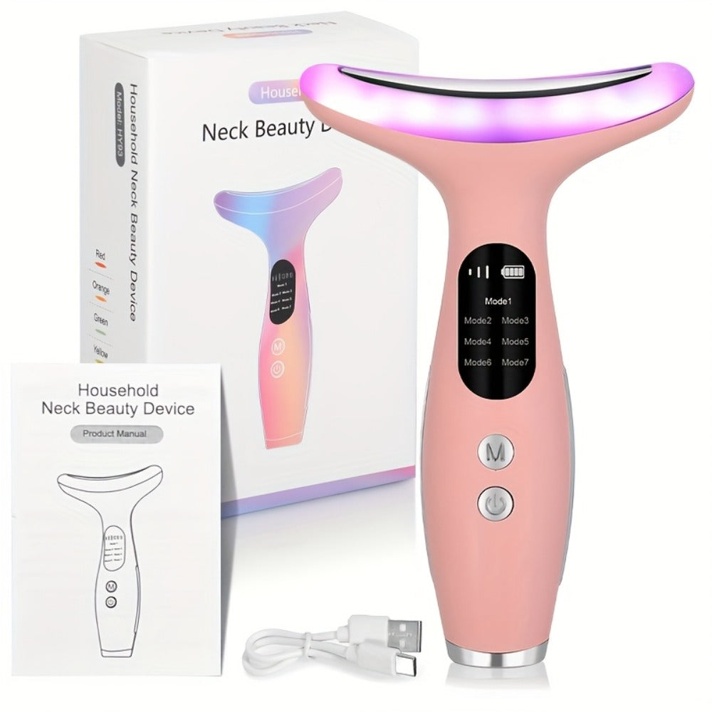 Face & Neck Massager Vibrating Rechargeable USB Device Adjustable Strength Eye Massage Beauty Tool for Women for Home or Salon Spa Use