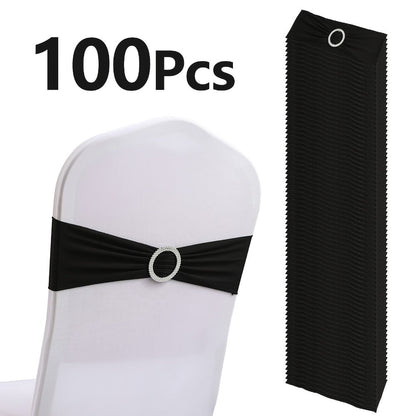 Chair Sashes for Wedding 100pcs Stretch Spandex Elastic Chair Sash Bands with Buckle for Dining Chairs Banquet Party Event Decor