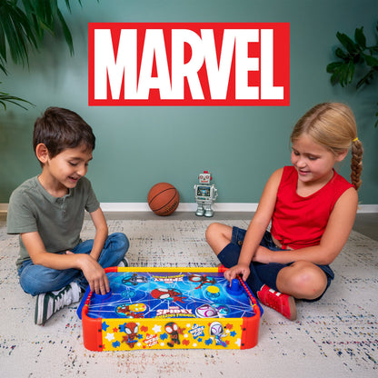 Kids Tabletop Air Hockey Table Marvel Spidey and His Amazing Friends - Officially Licensed Wood Surface