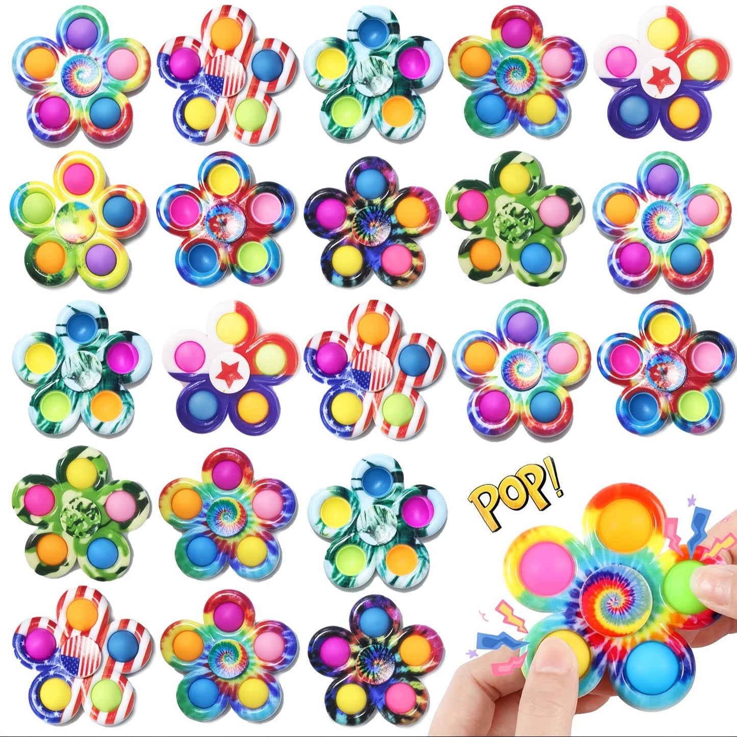 Sensory Fidget Spinners Bulk 30 Pack with the Listed Color, Size or Set Options for Everyday Carry