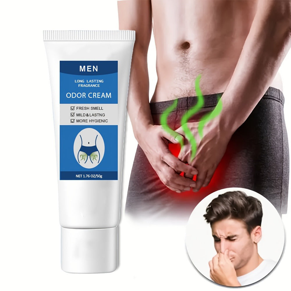 Men's Intimate Deodorant Odor Control Cream 1.76oz 50g – Long-Lasting Gentle Formula Safe for Private Parts Delicate Areas Groin Body Odor