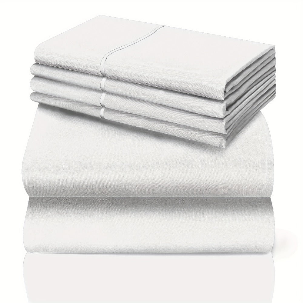 Bed Sheet Set California King 6-Piece Microfiber with 18-Inch Pocket and Sixteen Solid Color Choices
