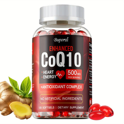 CoQ10 Coenzyme Q10 with Citrus Bergamot 120 Capsules, Heart Health, Brain & Cardiovascular Support