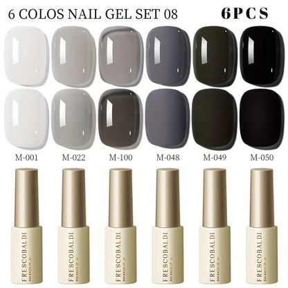 Gel Nail Polish Set with IRISGOBLADI Label, 6 Solid Colors per Set and 8 Retained Palettes