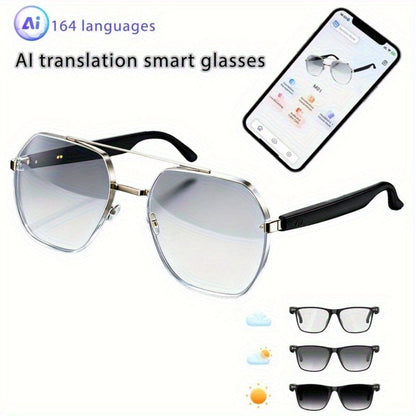 Smart Glasses Camera and Camera-Free Eyewear with Photochromic, Transparent and Black Lens Options