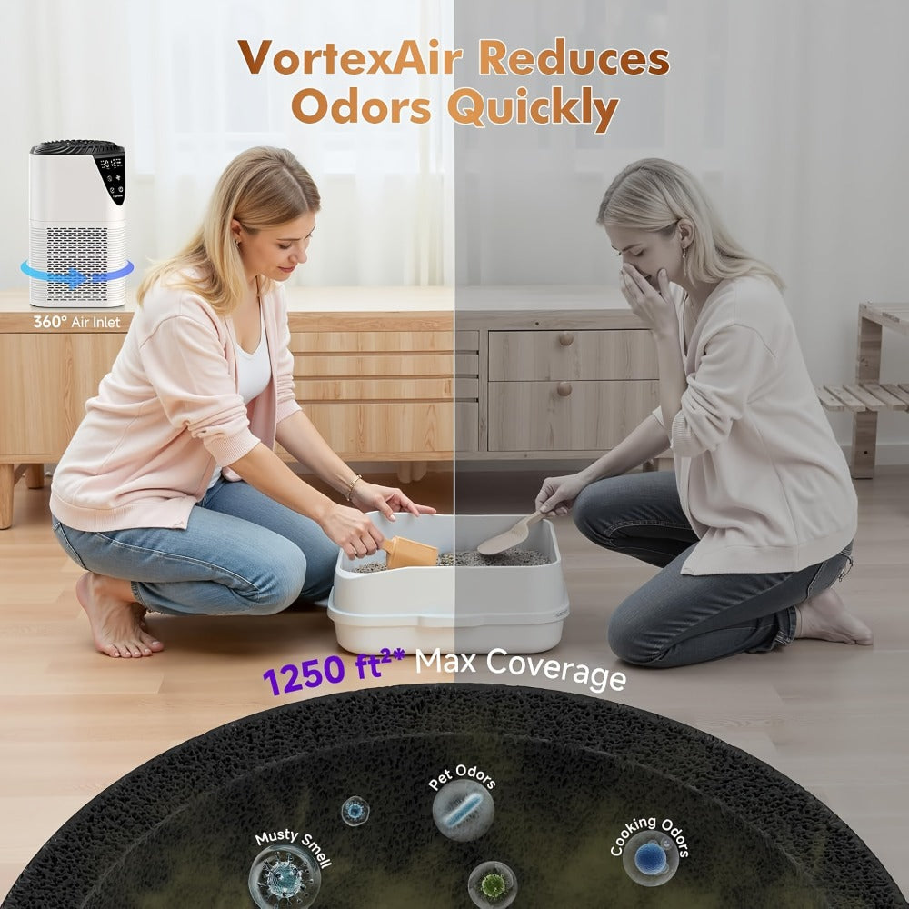 Air Purifier with H13 HEPA Filter, 1076 Sq Ft Coverage, 25dB Mode, Aroma Diffuser and Night Light