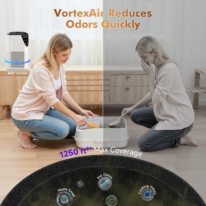 Air Purifier with H13 HEPA Filter, 1076 Sq Ft Coverage, 25dB Mode, Aroma Diffuser and Night Light