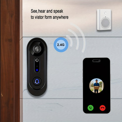 Smart Doorbell Camera 1080P HD Wireless Battery Powered – Night Vision, Motion Detection, Two-Way Audio, Indoor Chime