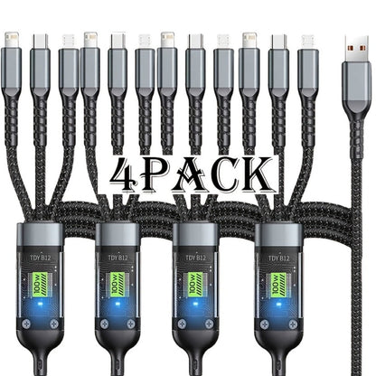 MFi 3-in-1 Charging Cable 100W Fast Charge 4/8 Pack for an Everyday Personal Care Routine, with Listed Configuration