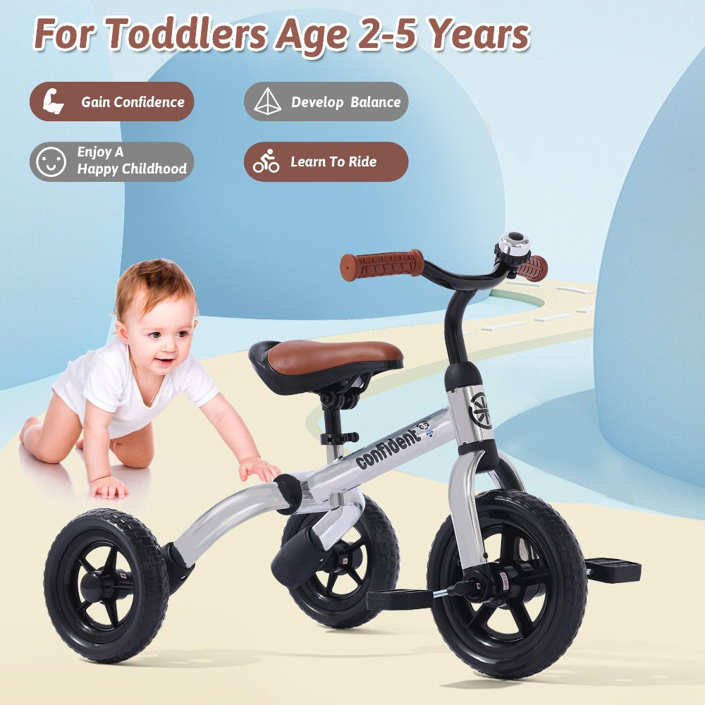 3-in-1 Kids Tricycle Balance Bike Carbon Steel Frame EVA Wheels Foldable with the Listed Color, Size or Set Options for Everyday Use